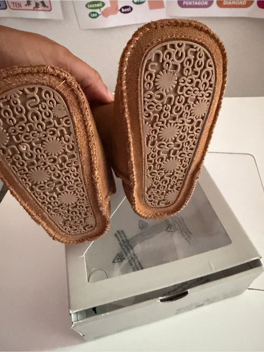Brown Suede Baby UGG Boots with Faux Shearling Lining